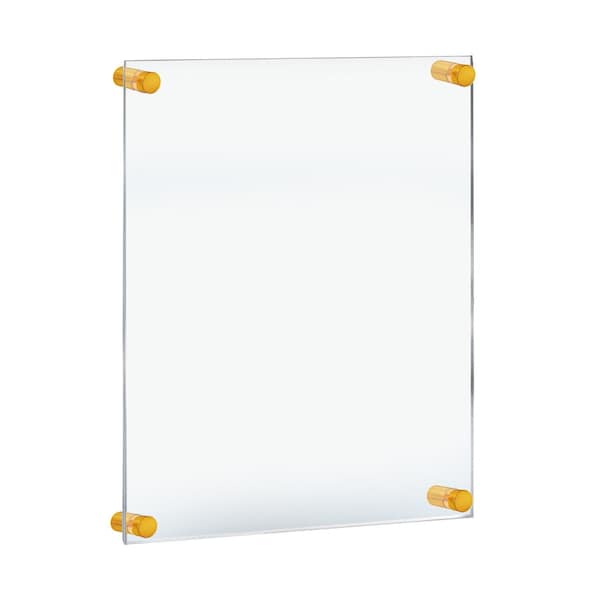 Floating Acrylic Wall Frame with Gold Stand Off Caps